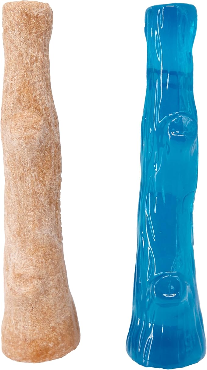 Outward Hound Dogwood Puppy Durable Dog Chew Toys, Real Wood & Teething Bone by Petstages