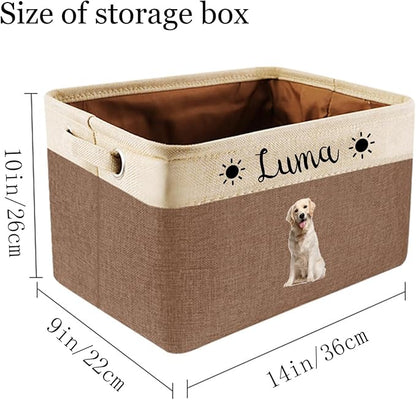 Personalized custom photo and name dog toy storage box A foldable pet supply - Image 2