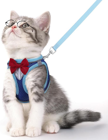Cat Vest Harness and Leash Set for Walking, Escape Proof, Adjustable Kitten by NCMAMA