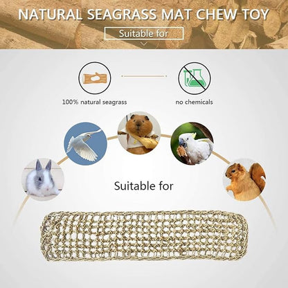 Bird Seagrass Mat 39.4×7" Natural Grass Woven Net Hammock Hanging on Parrot Cage - Image 7