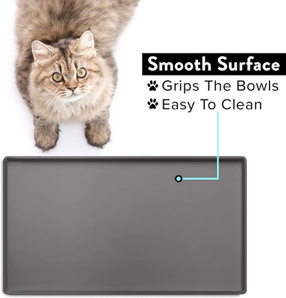 CatGuru Cat Food Mat, Small & Large Feeding Mats, 100% Waterproof Silicone Pet - Image 8