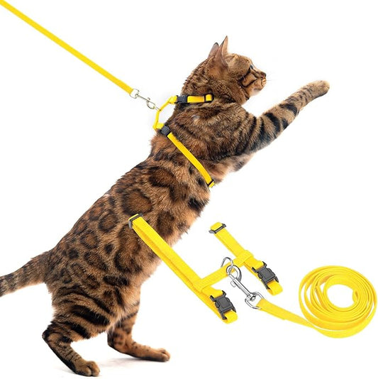 PUPTECK Adjustable Cat Harness and Leash Set Escape Proof Kitten Strap Collar by PUPTECK