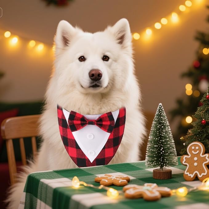 ADOGGYGO Christmas Dog Tuxedo Bandana, Adjustable Christmas Costumes - Image 2