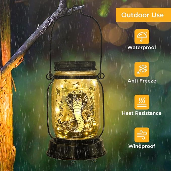 Snake Gifts for Women/Men Snake Solar Lanterns Mom Birthday King Cobra Snakes - Image 2