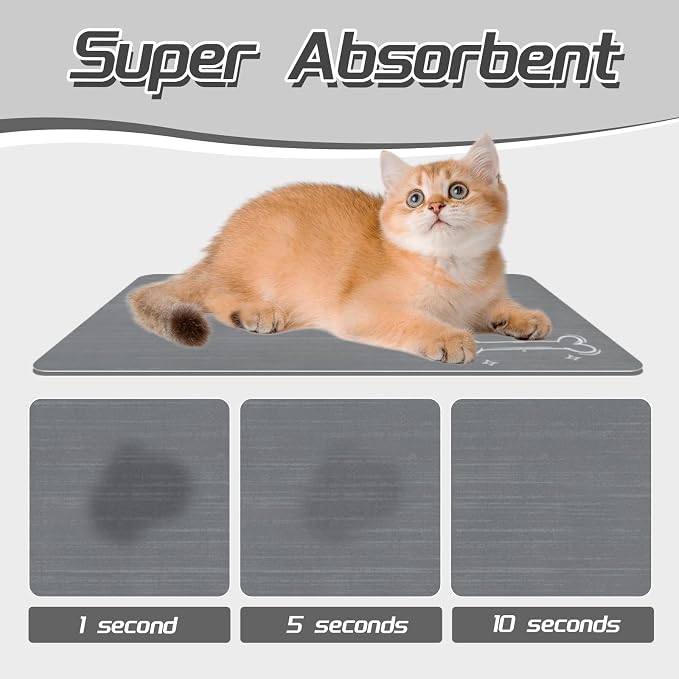 Le courant Dog Cat Feeding Mat, Water Absorbent, Non Slip Placemat - Image 2