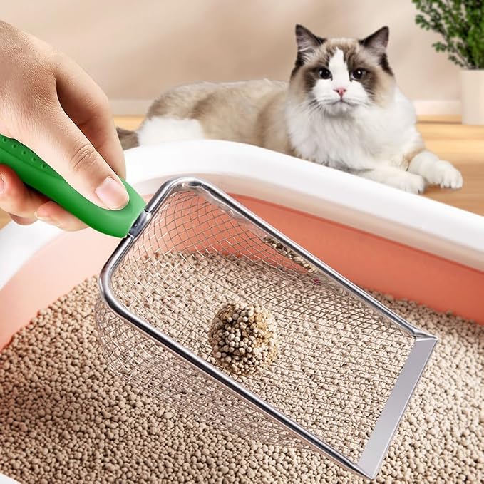 Metal Cat Litter Scoop, Sturdy Litter Cleaner Corner Shovel, Stainless Steel - Image 6