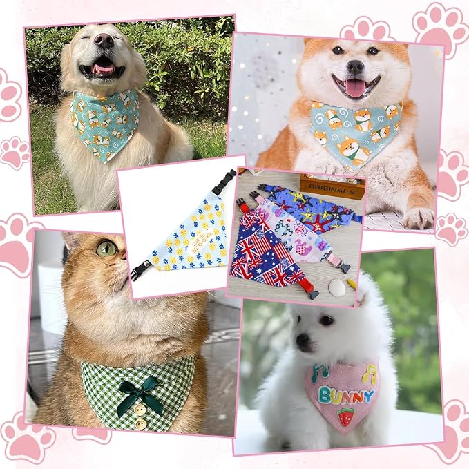 OLYCRAFT 4Pcs 4 Sizes Dog Bandana Sewing Template Set 5/5.5/6/7.5 inch Long - Image 6