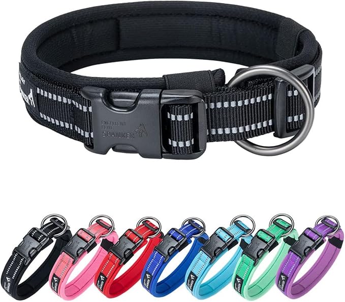 EXCELLENT ELITE SPANKER Reflective Dog Collar Classic Soft Padded Breathable by EXCELLENTELITESPANKER
