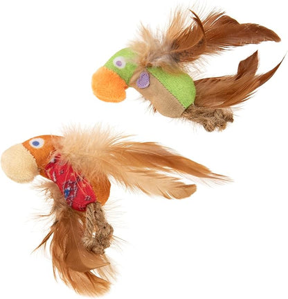 Instincts by SmartyKat 2-Pack HappyNip Love Mates Feather Birds Plush Cat Toys - Image 4