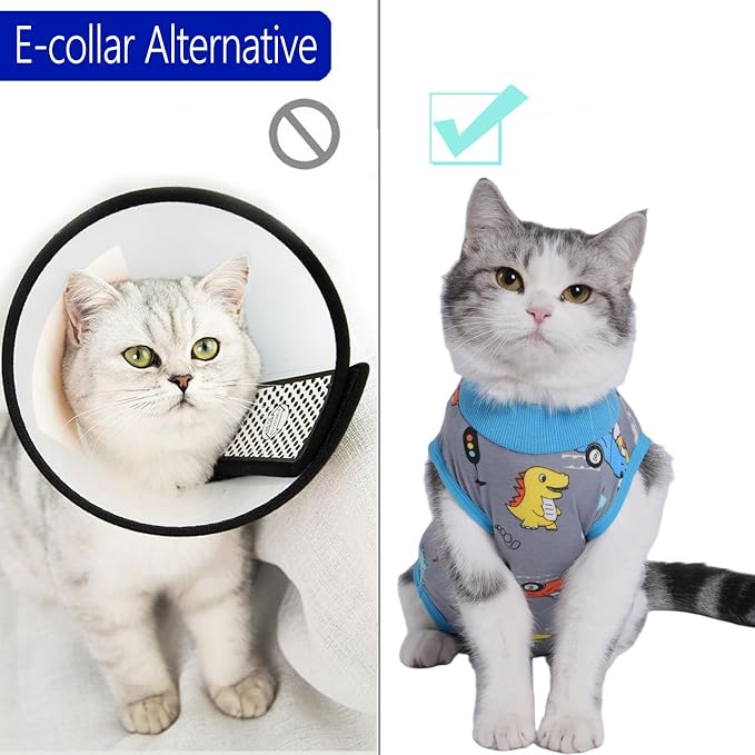 Cat Recovery Suit Cat Onesie for Cats After Surgery Female Male Spay Kitten - Image 3
