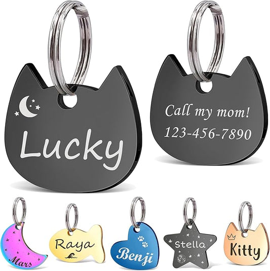 Anavia Small Size Dog Cat ID Tags, Small/XS Personalized Color Plated Stainless by Anavia