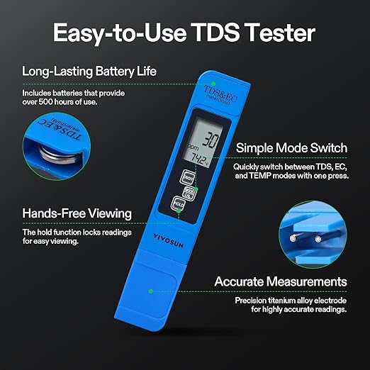 VIVOSUN Digital pH and TDS Meter Kits, 0.01pH High Accuracy Pen Type pH Meter ± - Image 3