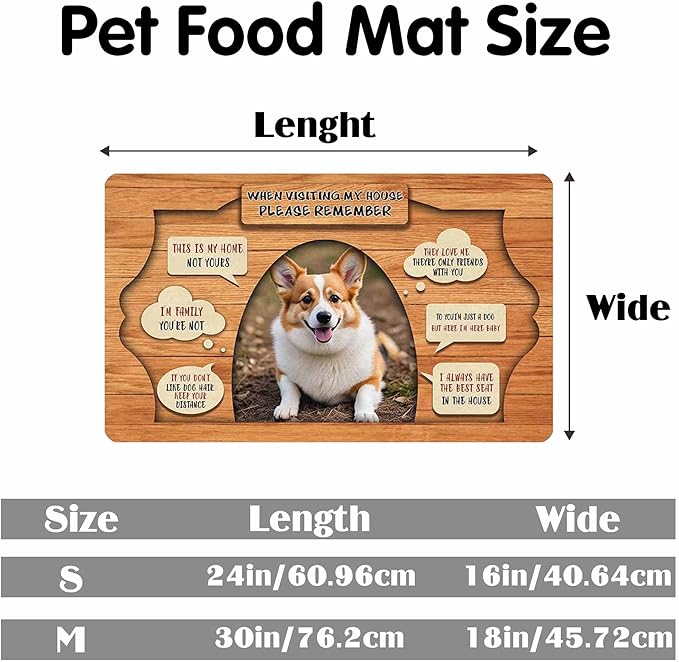Personalized Dog Cat Mat with Name Photo Custom Placemat Feeding Mats - Image 2
