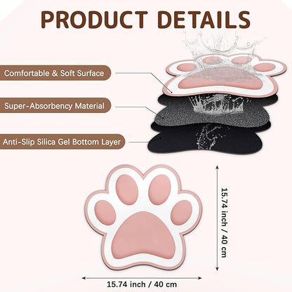 Dog Food Mat for Bowls, Absorbent Quick Dry Dog Cat Mats for Food and Water - Image 2