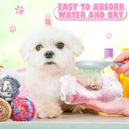 Chumia 18 Pcs Fleece Pet Blanket Soft Warm Sleep Mat Fluffy Cute Puppy Supplies - Image 6
