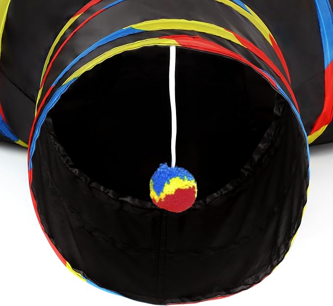 Tempcore Pet Cat Tunnel Collapsible Toy, 3-Way Kitty Tunnel - Image 5