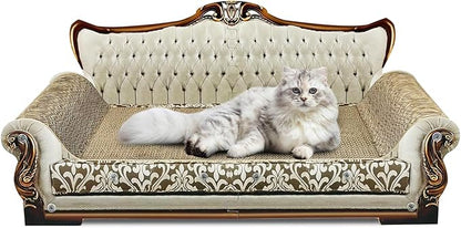Luxury Cardboard Cat Scratcher Sofa Bed, Couch Shaped Scratching Board by INRLKIT