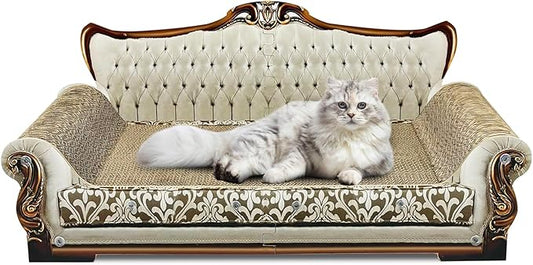 Luxury Cardboard Cat Scratcher Sofa Bed, Couch Shaped Scratching Board by INRLKIT