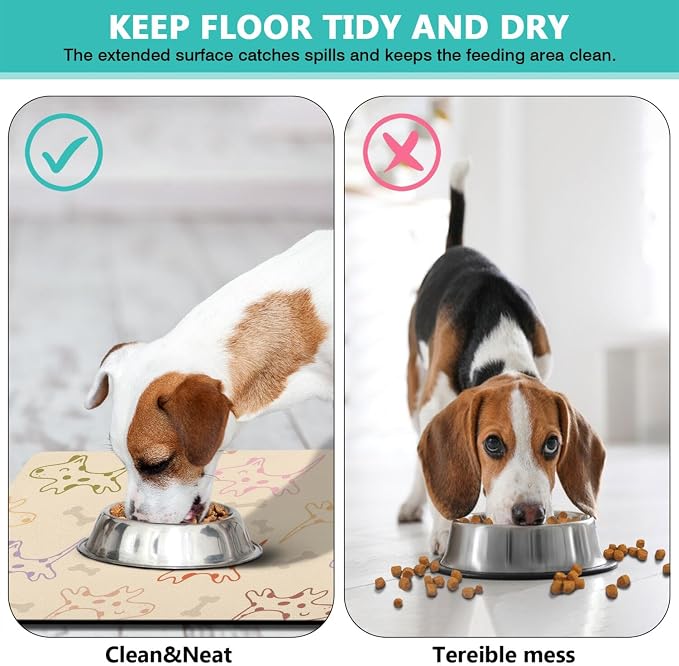 Pet Feeding Mat for Floors Waterproof Dog Mat for Food and Water Absorbent - Image 5