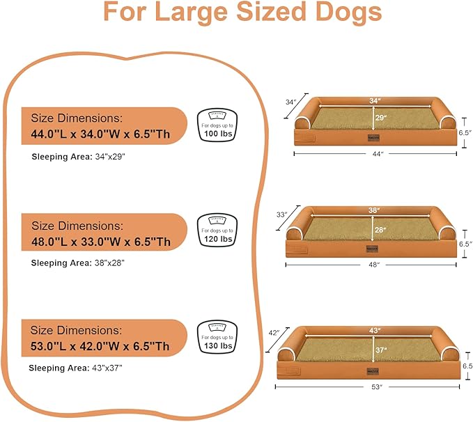 Large Dog Bed Orthopedic Washable: Jumbo Dog Bed Bolster Extra Large Dogs Egg - Image 6