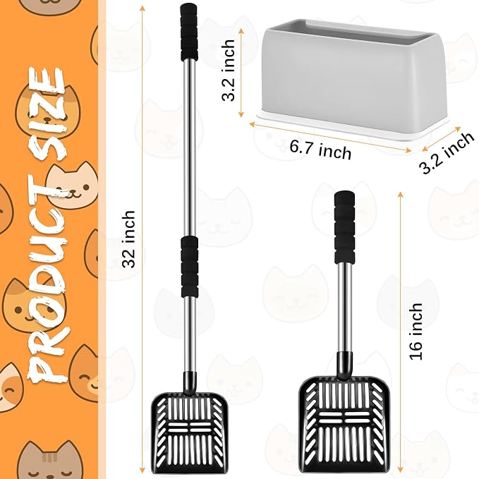 Hortsun 32 Inch Cat Litter Scooper Metal Long Handle - Image 2