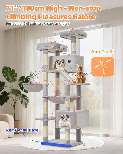 Taoqimiao Cat Tree 71-Inch, Cat Tower - Image 8