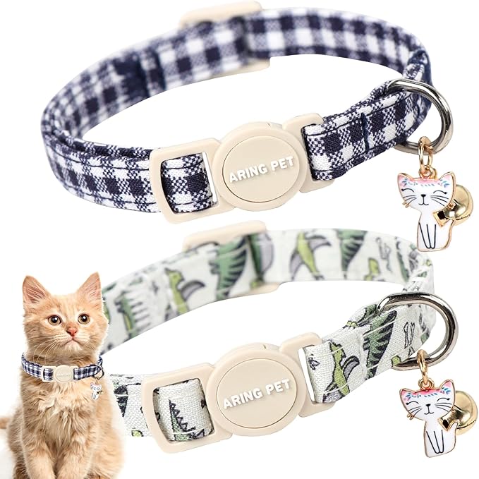 ARING PET 2 Pack Cat Collar-Cute Cotton Cat Collar by ARINGPET
