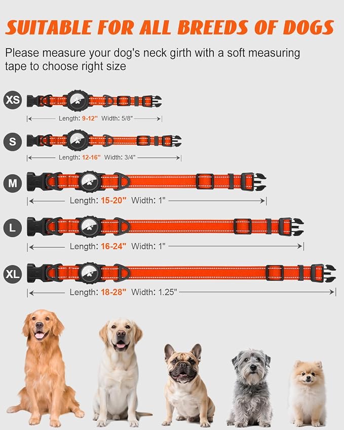 Joytale Airtag Dog Collar, Reflective Pet Collar - Image 5