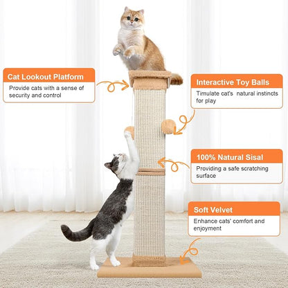 Cat Scratching Post 33 Inch Nature Sisal Cat Scratch Post - Image 4