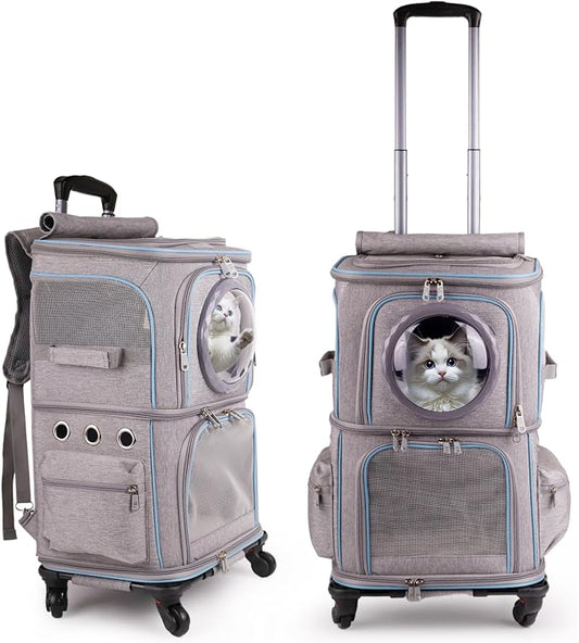 2-in-1 Pet Carrier Backpack for Two Cats or One Dog by halinfer