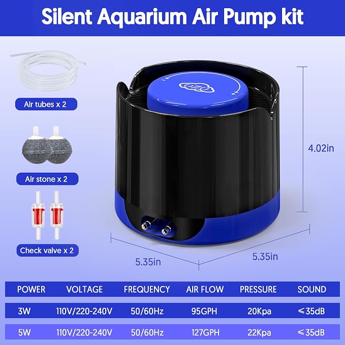 QZQ Aquarium Air Pump, Quiet Fish Tank Air Pump - Image 7