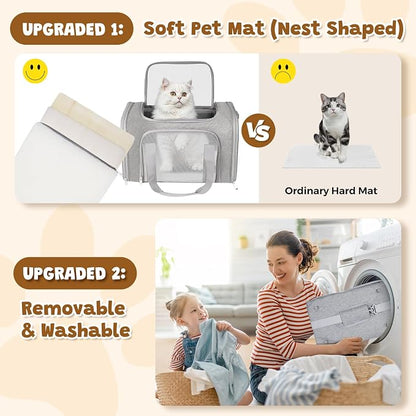 Cat Carrier Soft for Pets Up to 15 Lbs, Cat Travel Bag Soft-Sided - Image 5