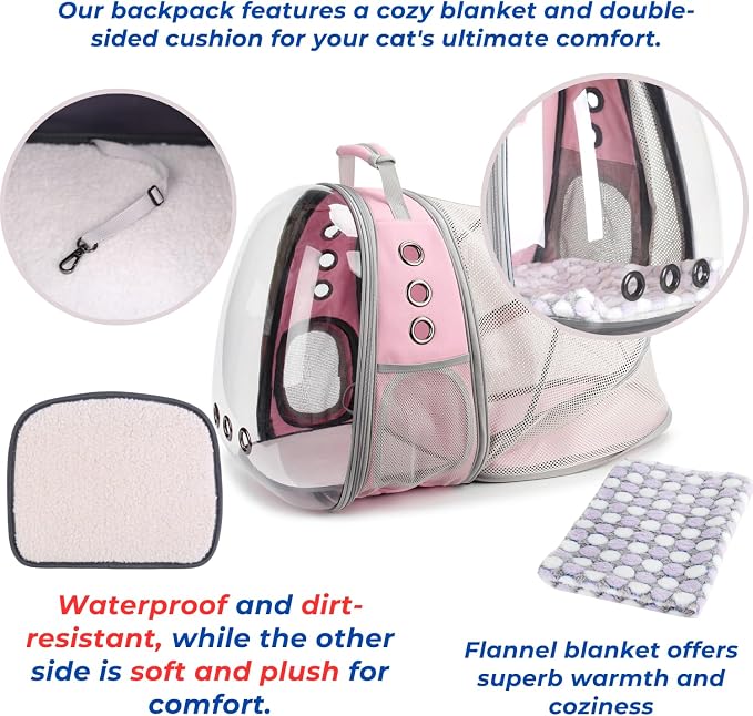 Lollimeow Cat Carrier Backpack, Expandable Bubble Pet Carrier - Image 5