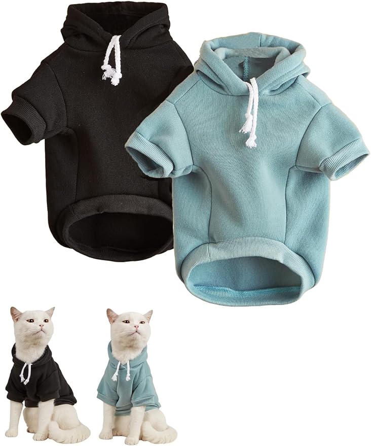 QWINEE Basic Dog Hoodie Sweatshirt Puppy Sweater Warm Cat Costumes Pet Clothes by QWINEE