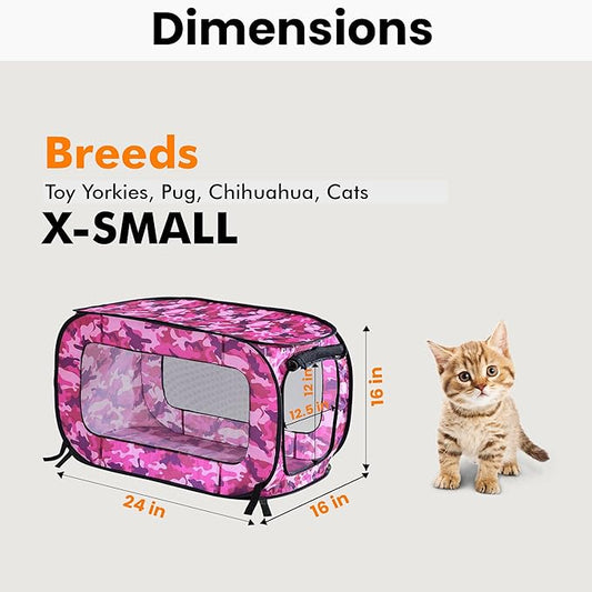 Beatrice Home Fashions Portable, Collapsible, Pop Up Kennel Travel Cat and Dog - Image 2