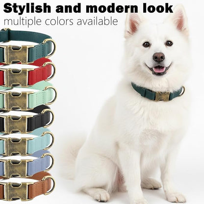 Dog Collar and Leash Set, Leather Silicone Waterproof Odor-Proof Dog Collar and - Image 5