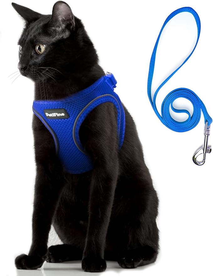 PetiFine Cat Harness and Leash Set, Escape Proof Kitten Harness Reflective by PetiFine