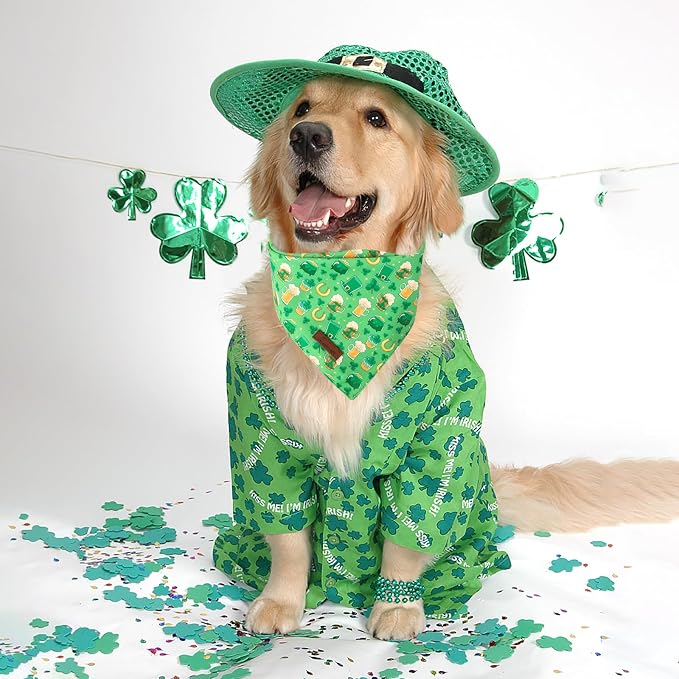 ARING PET St Patrick's Dog Bandana 2 Pack-Green Clovers Dog Bandanas, - Image 5