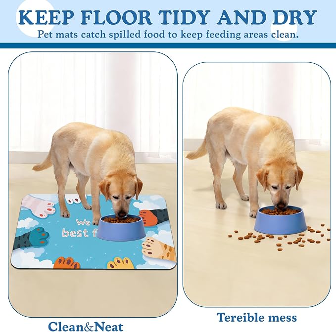 Cat Paw Pet Feeding Mat–Christmas Stocking Quick Dry Absorbent Dog Cat Food Mat - Image 5