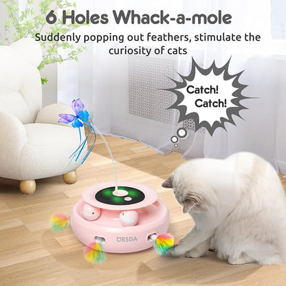ORSDA Cat Toy, 3-in-1 Automatic Interactive Electronic Moving Ambush Feather - Image 3