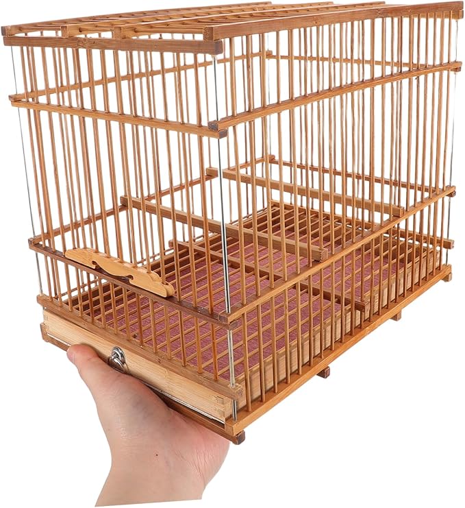 Hemoton Portable Lightweight Bamboo Bird Cage - Image 4