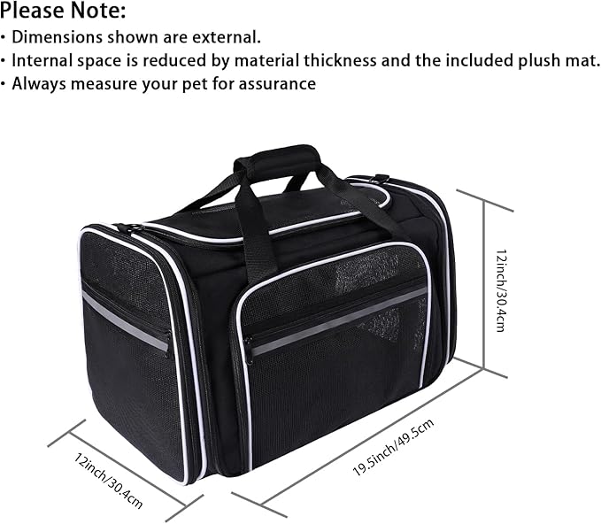 TSA Airline Approved Large Pet Travel Carrier, 4 Sides Expandable - Image 3