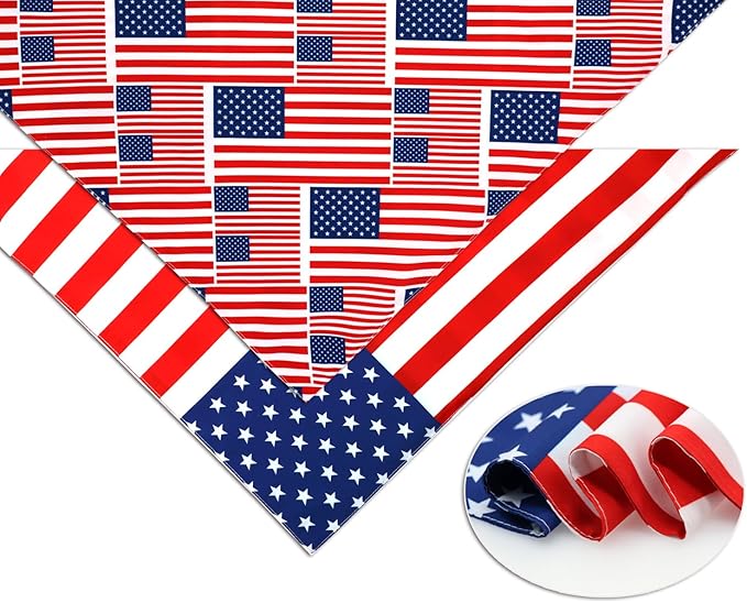 American Flag Dog Bandanas, 4th of July Dog Bandana, Large Summer Triangle - Image 3