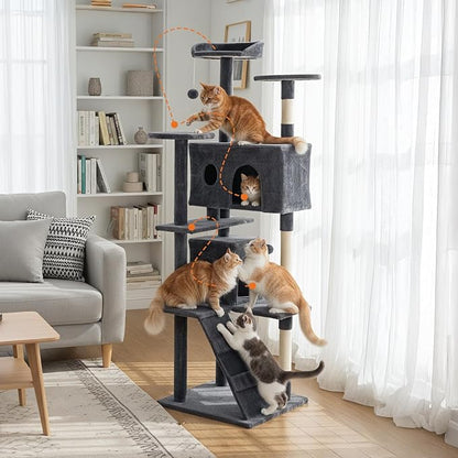 DUMOS 80-inch Indoor Cat Tree Tower –Multi-Level Pet House - Image 6