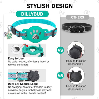 Airtag Cat Collar Breakaway, Reflective Kitten Collar - Image 8