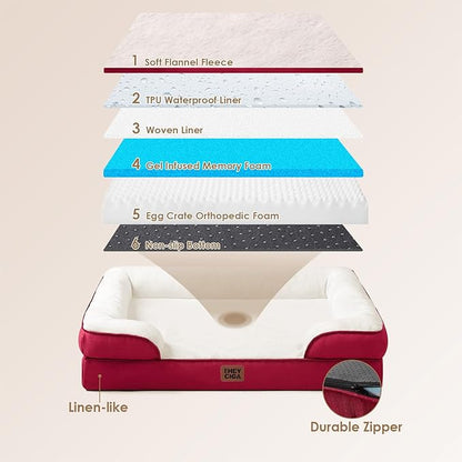 EHEYCIGA Orthopedic Dog Beds for Large Dogs, Waterproof Memory Foam Large Dog - Image 5