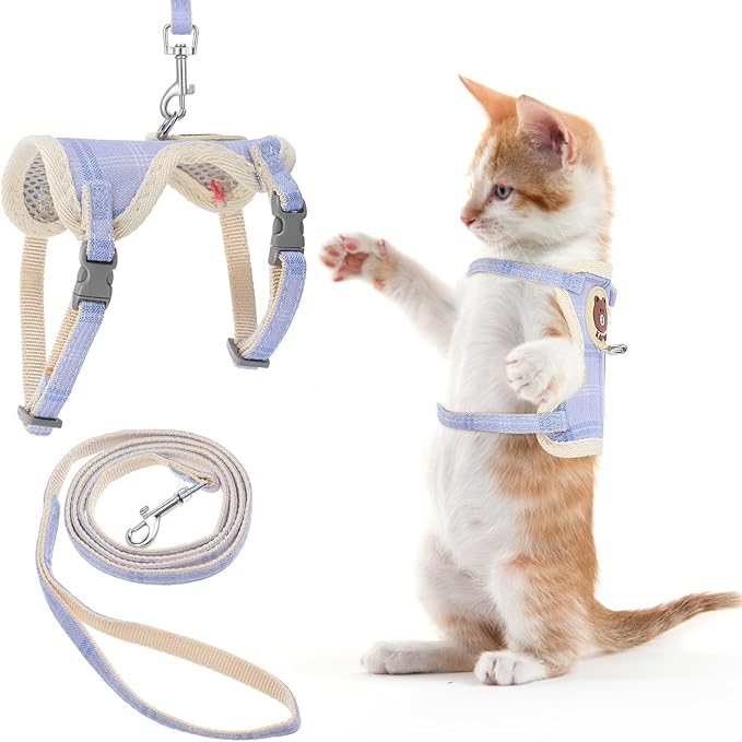 TIESOME Cat Harness and Leash Set, Adjustable Gradient Kitten Harness Escape by TIESOME