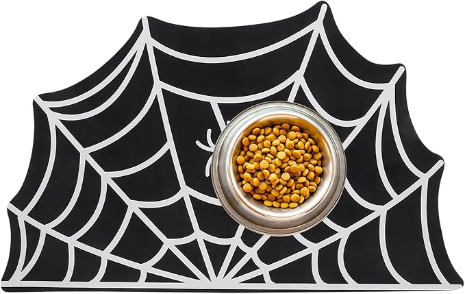 Halloween Pet Mat for Food and Water, Pet Feeding Mat for Dog Cat Bowl by Dazzleimart