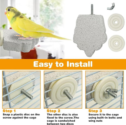 PINVNBY 4 PCS Bird Perches Calcium Parrot Perch Stand Bird Beak Grinding Stone - Image 6