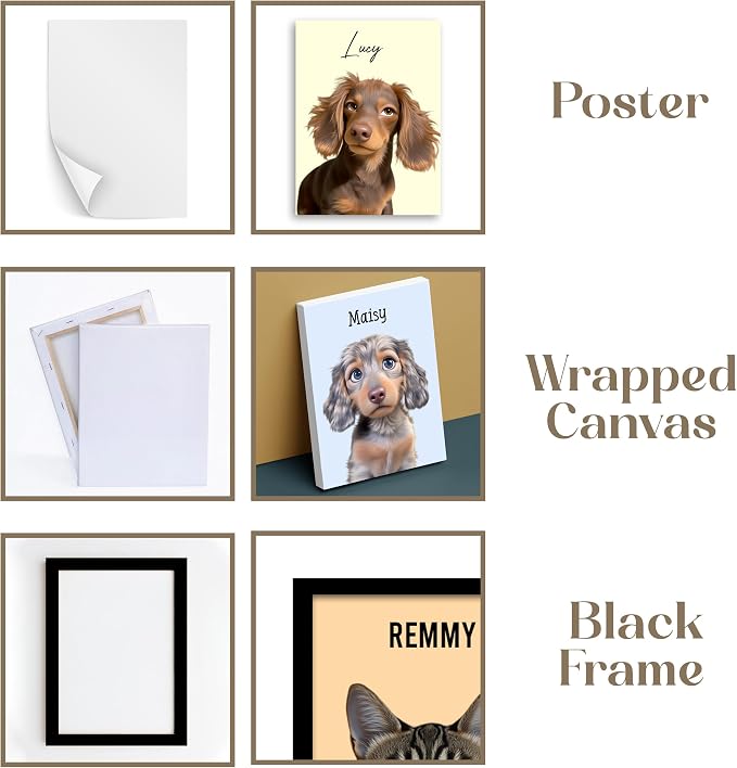 Julyly POD Custom Dog Portrait, Personalized Canvas Wall Art - Image 3